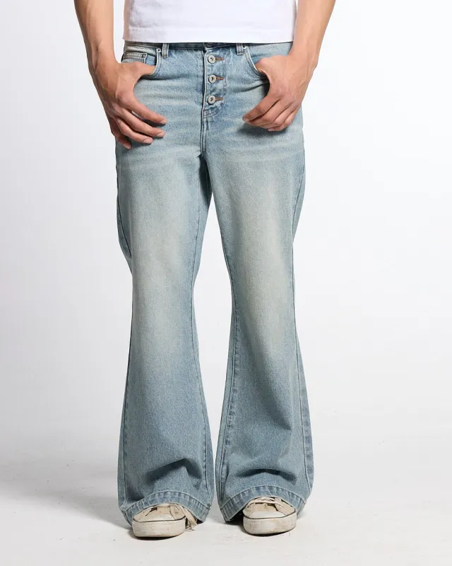 BLURRED V5 BOOTCUT PANTS LIGHT DENIM made by Cold Culture