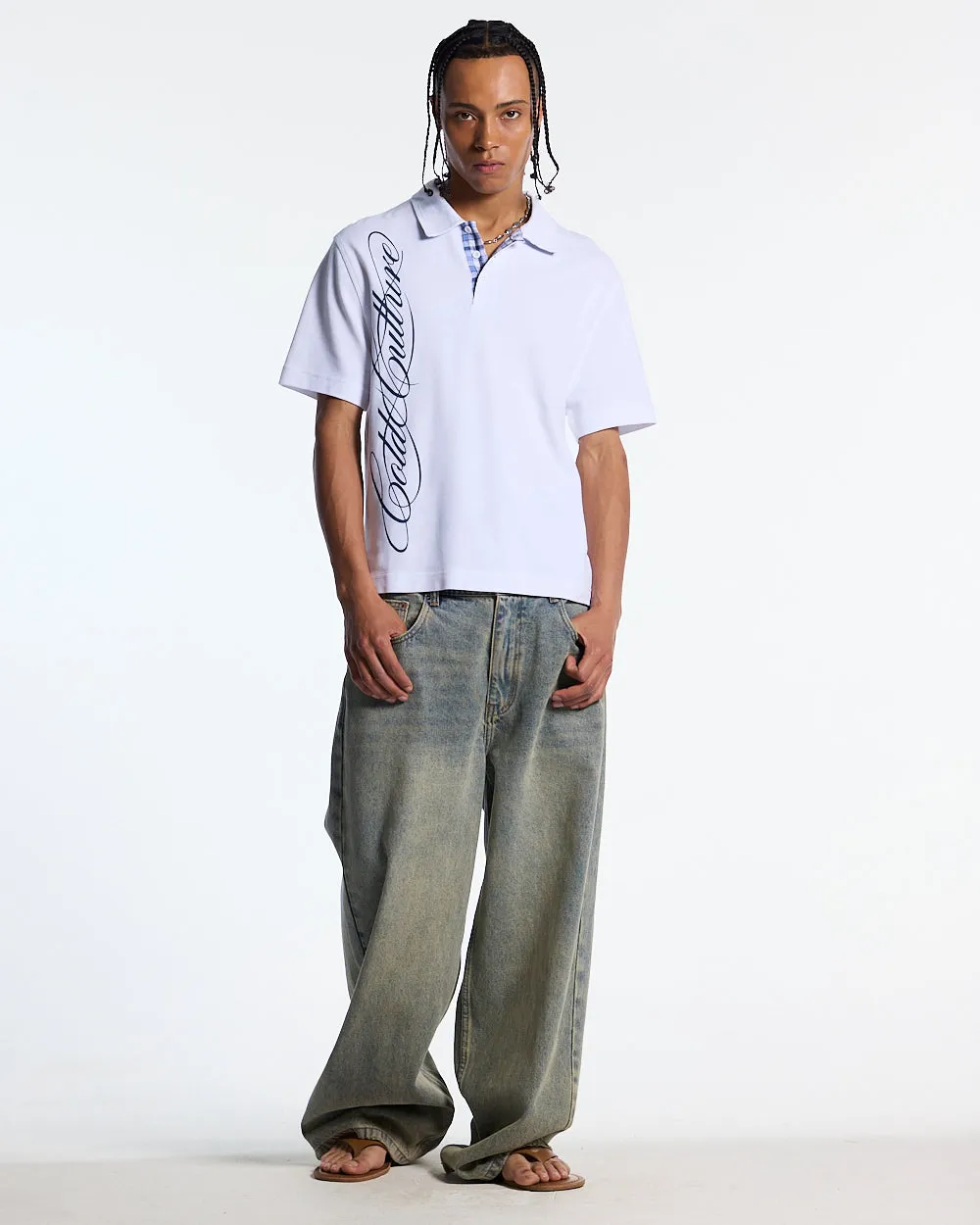 TARTAN SCRIPT POLO WHITE sold by Cold Culture product image thumbnail 2