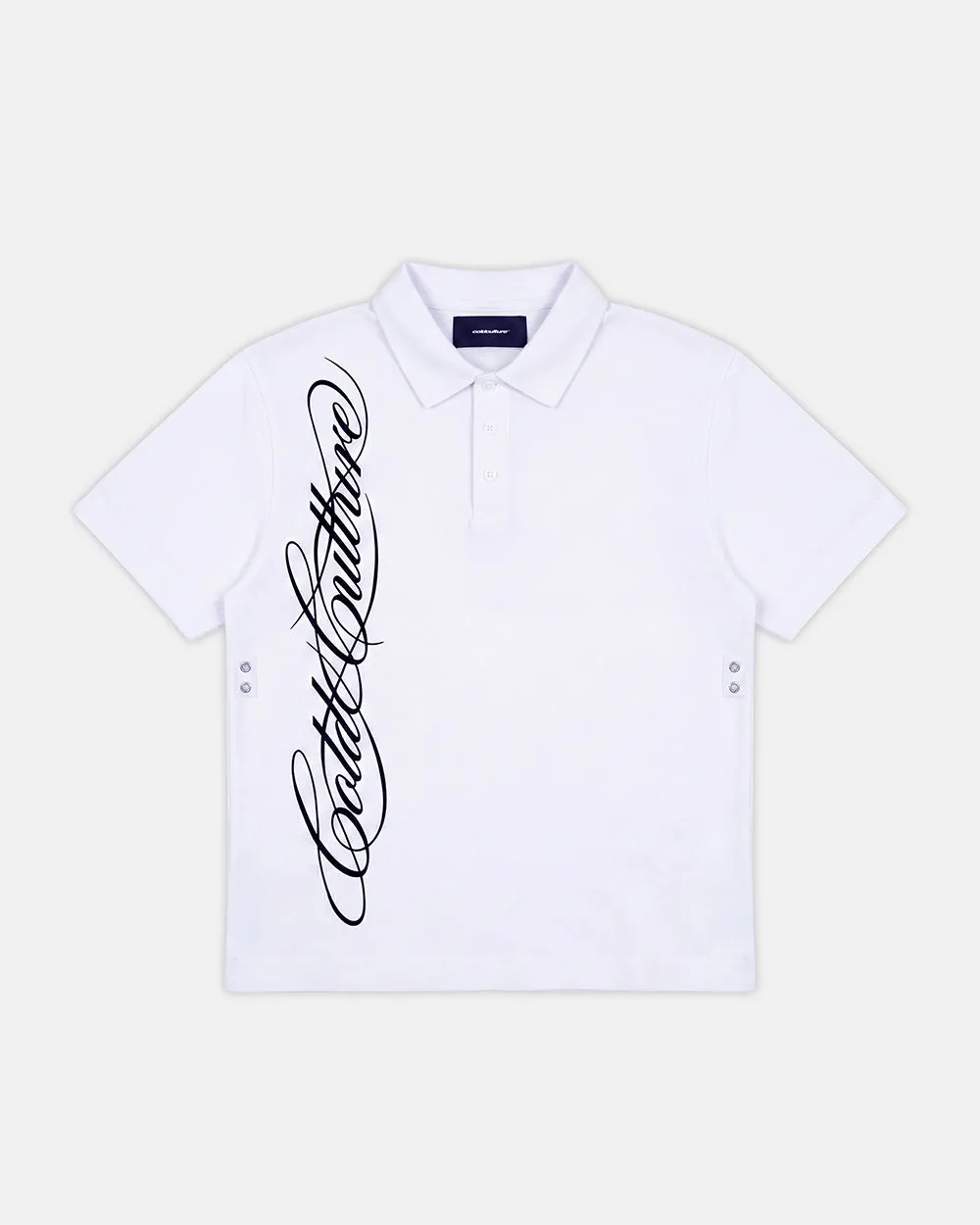 TARTAN SCRIPT POLO WHITE sold by Cold Culture