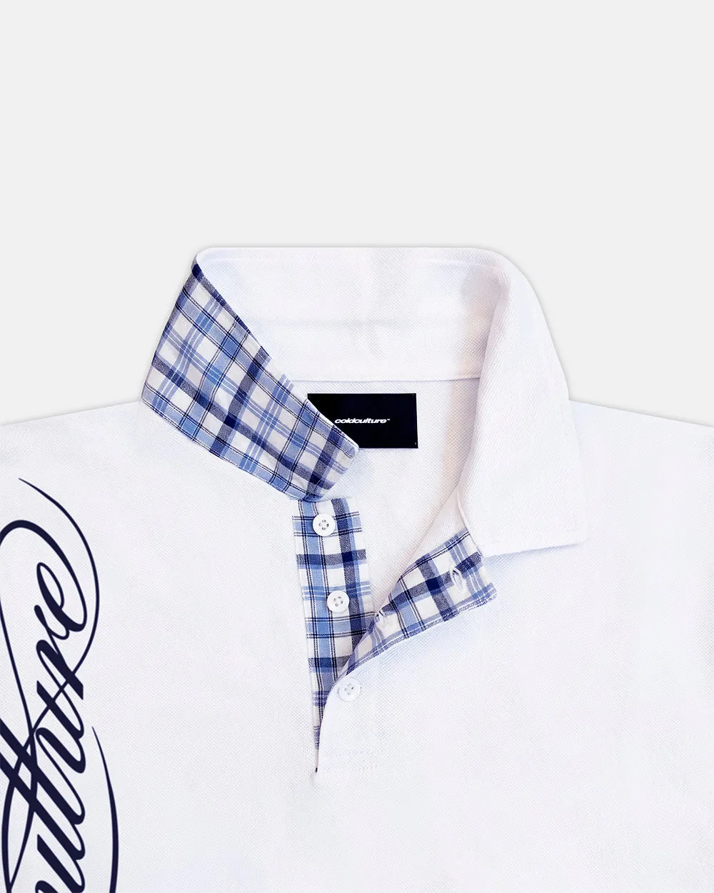 TARTAN SCRIPT POLO WHITE sold by Cold Culture product image thumbnail 5