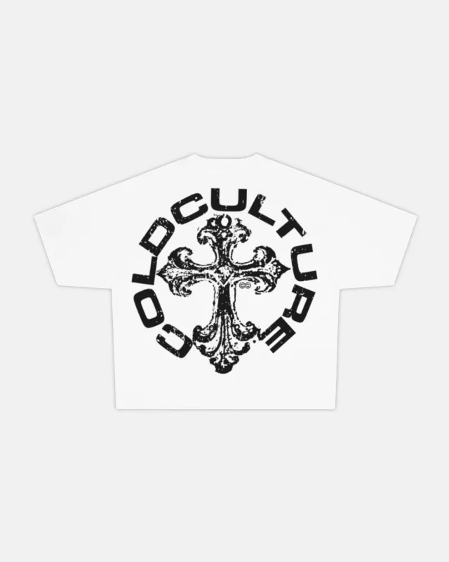 DISCHARGE TEE WHITE made by Cold Culture