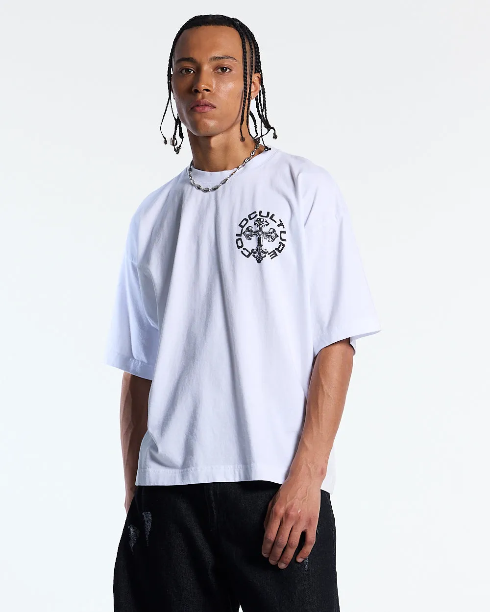 DISCHARGE TEE WHITE sold by Cold Culture product image thumbnail 4