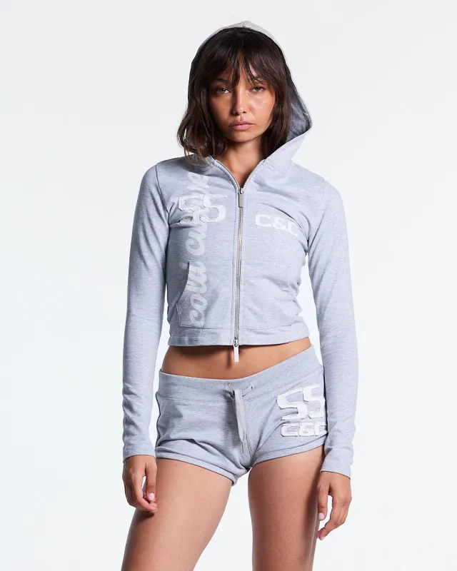 LACE ZIP HOODIE HEATHER GREY made by Cold Culture