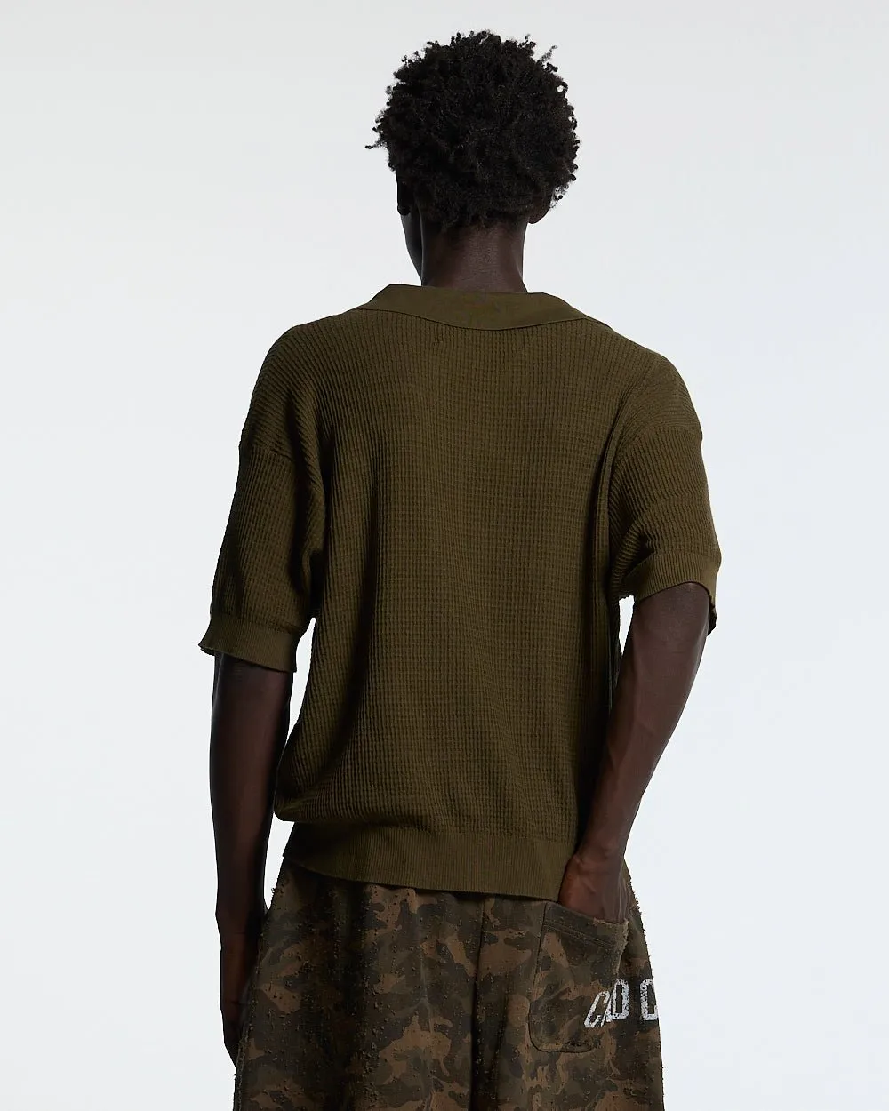 SPARROW KNIT POLO GREEN sold by Cold Culture product image thumbnail 2