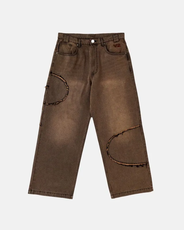 V2 CUTTING PANTS BROWN DENIM made by Cold Culture