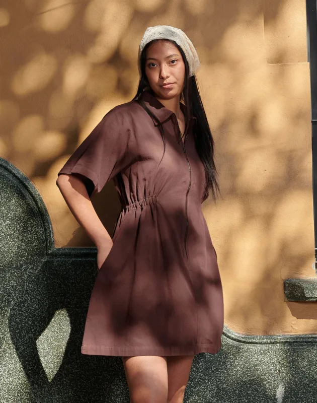 Noble Adult Utility Dress in Chocolate sold by Noble