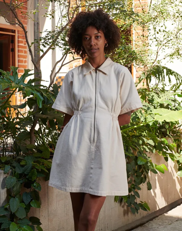 Noble Adult Utility Dress in Oat Milk sold by Noble