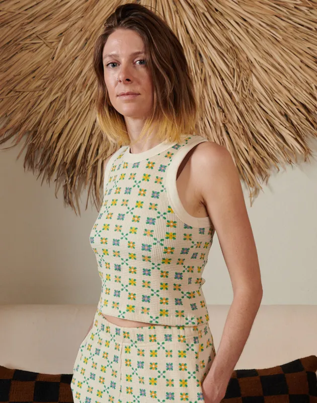 Noble Adult Organic Waffle Crop Tank in Prairie sold by Noble