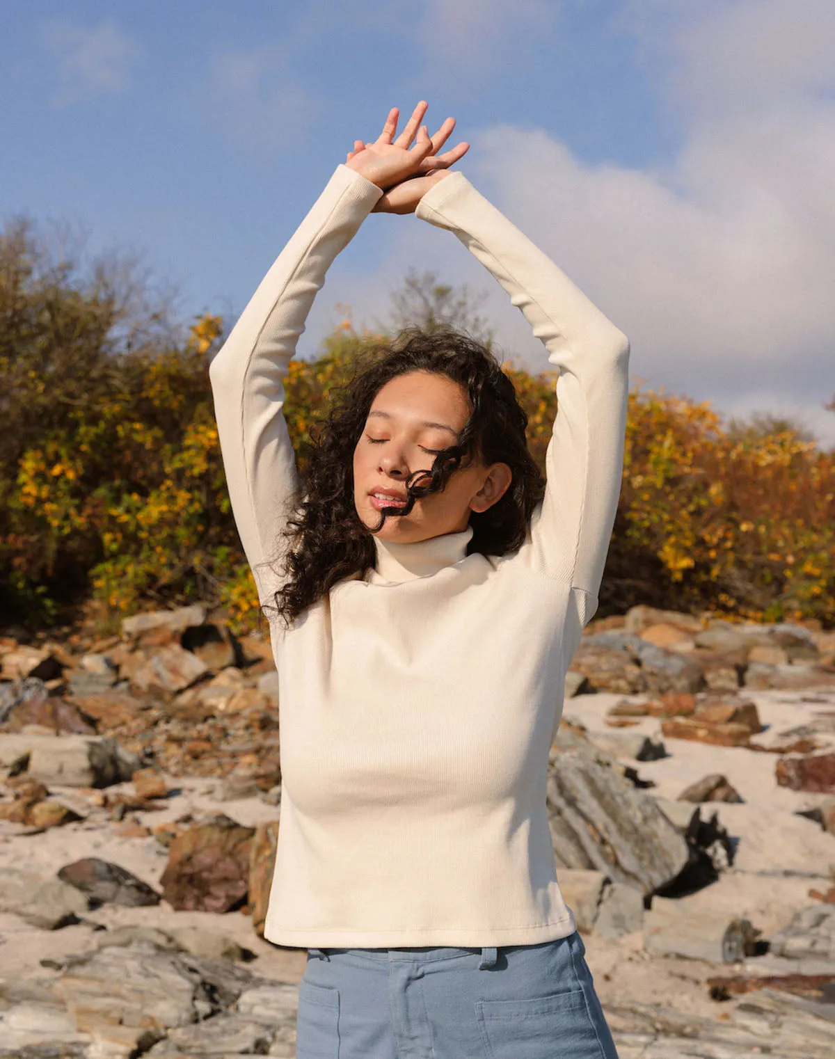 Rib Turtleneck in Oat Milk sold by Noble product image thumbnail 2