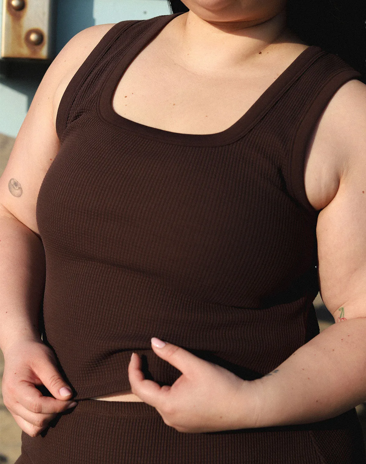 Waffle Square Crop Tank sold by Noble product image thumbnail 3