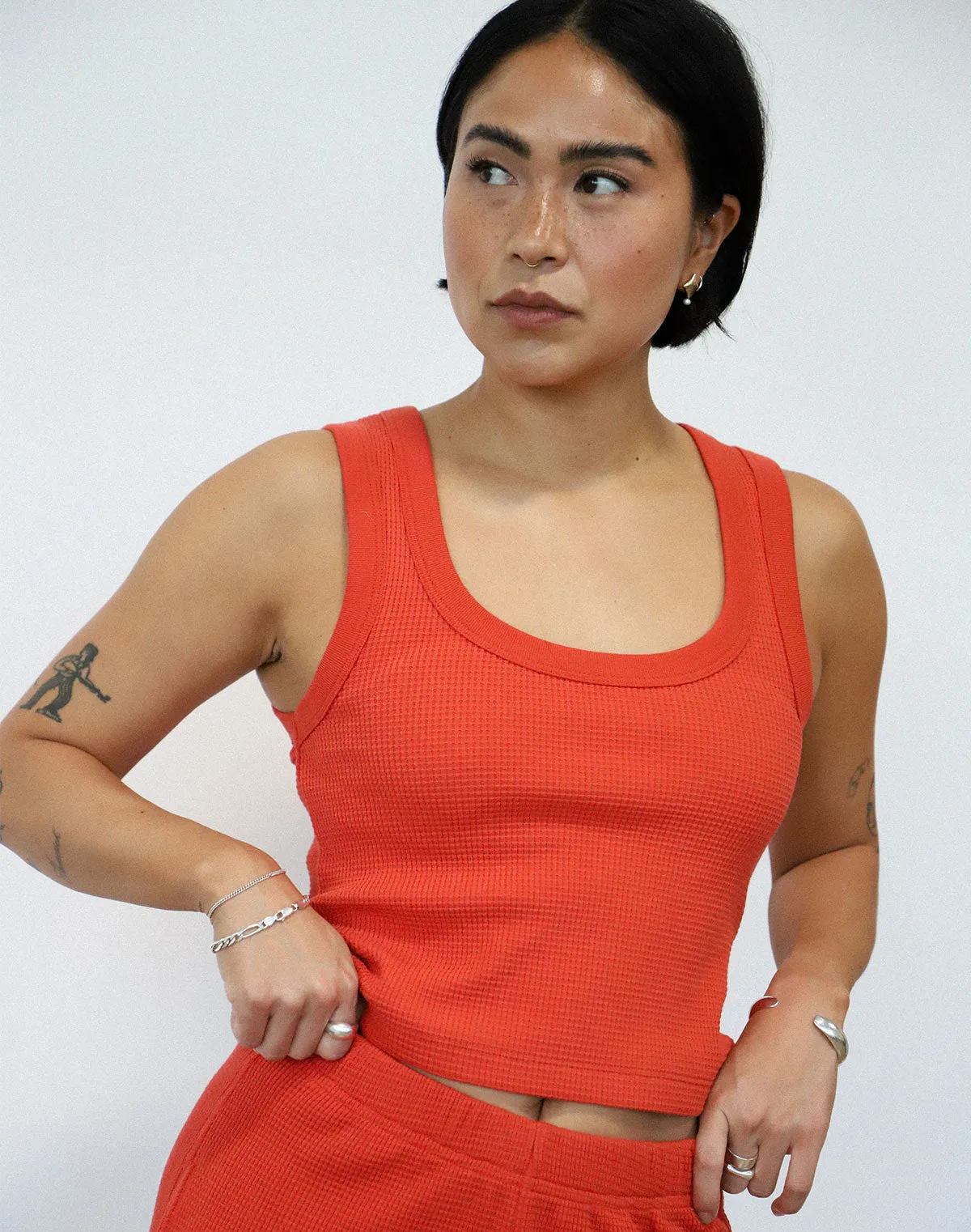 Waffle Square Crop Tank sold by Noble