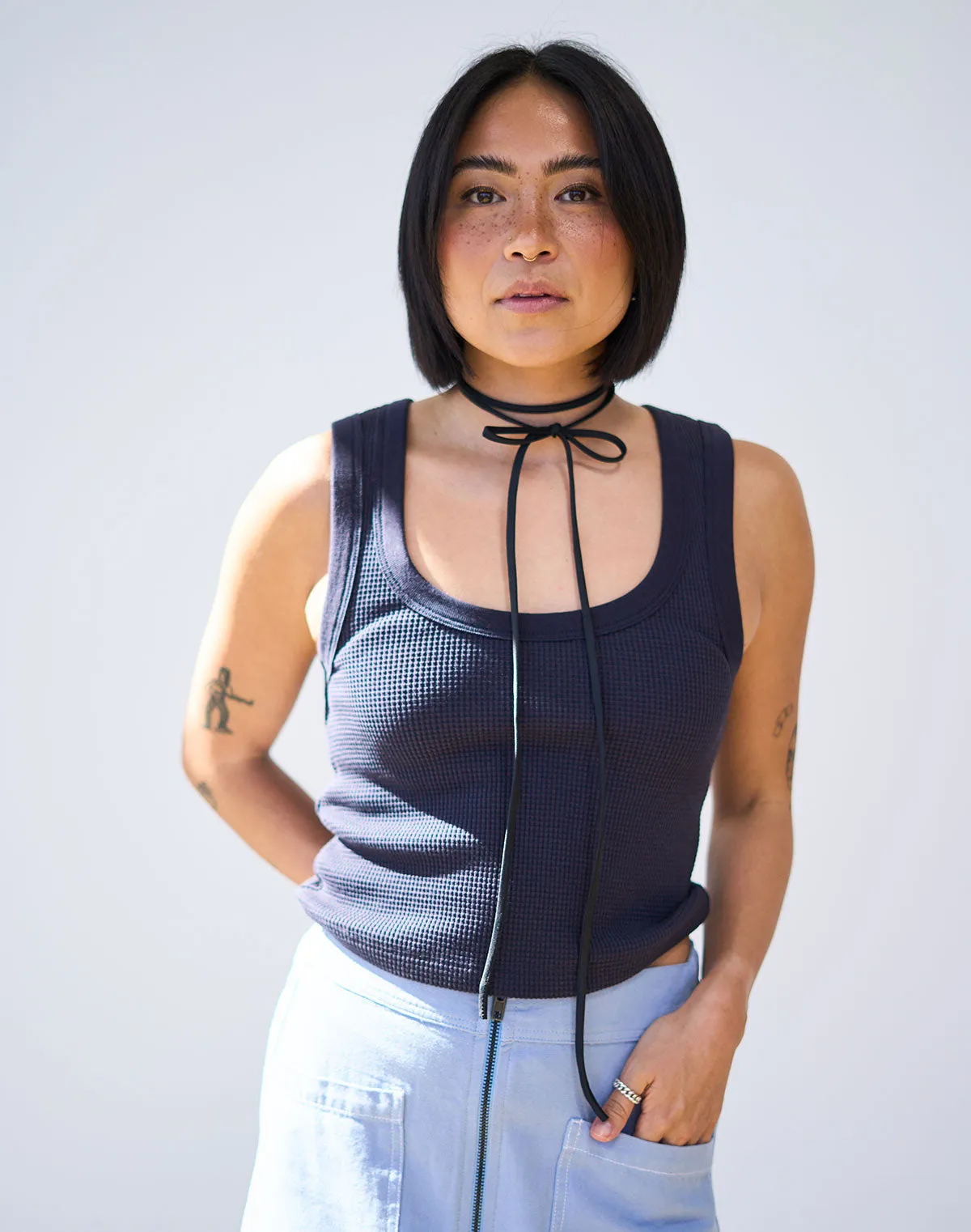 Waffle Square Crop Tank sold by Noble product image thumbnail 4
