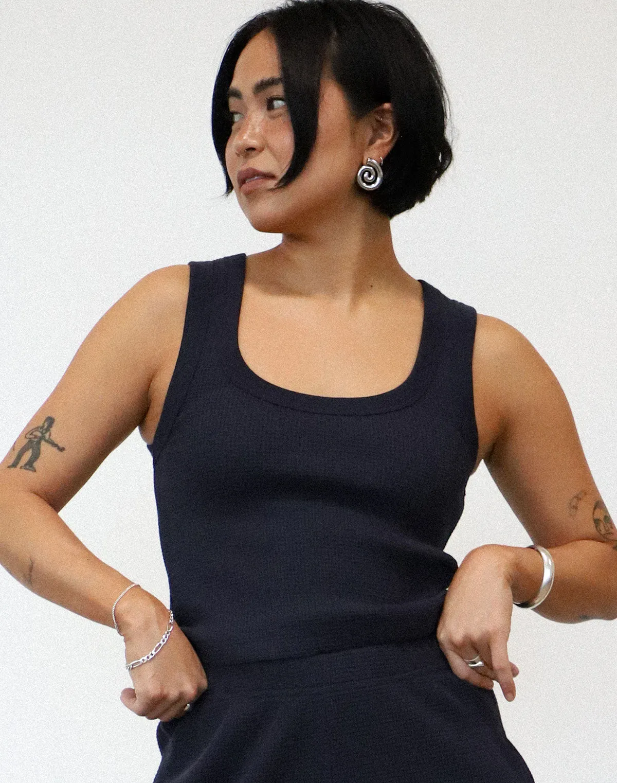 Waffle Square Crop Tank sold by Noble