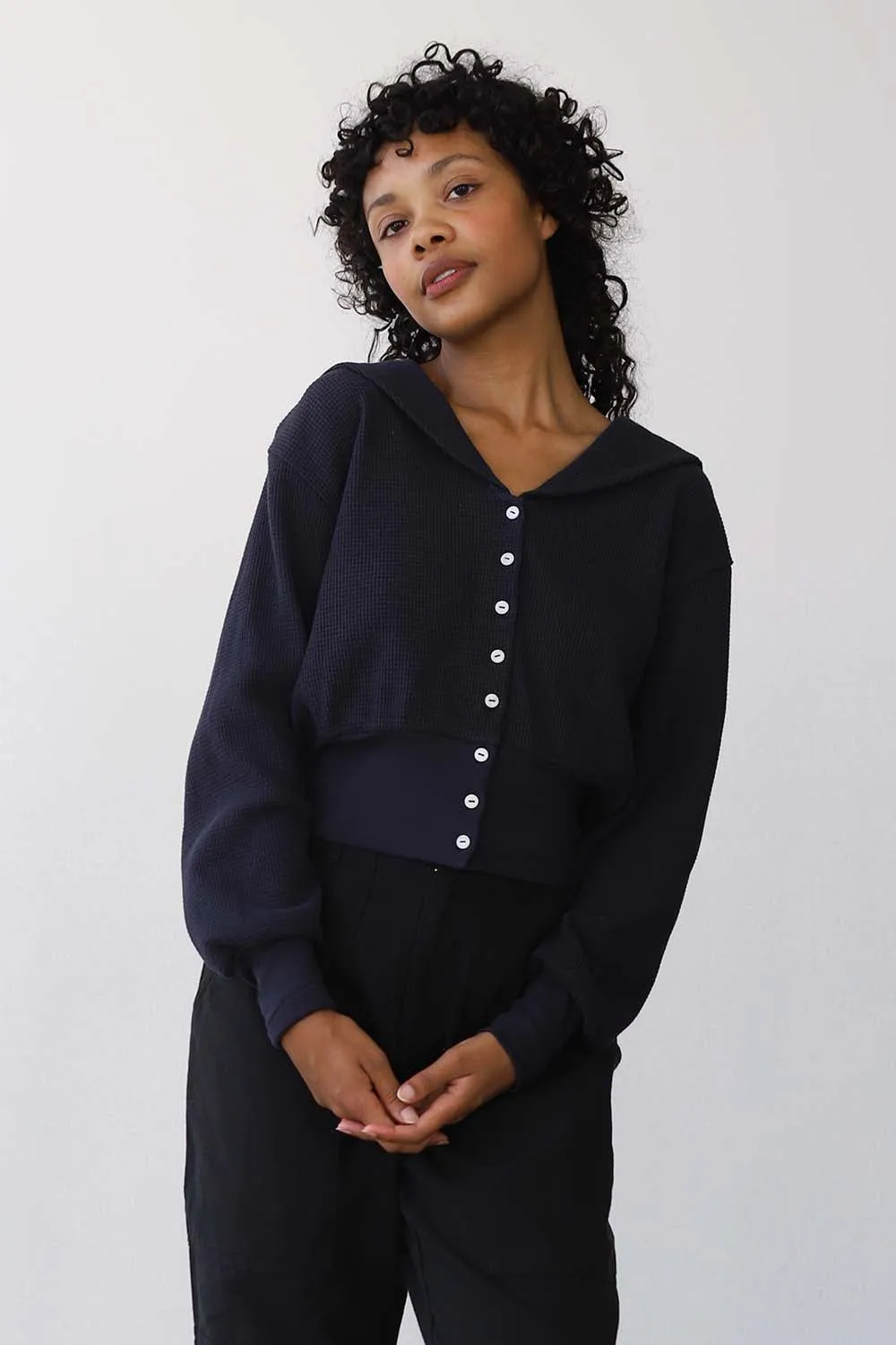 Waffle Sailor Cardigan sold by Noble product image thumbnail 3