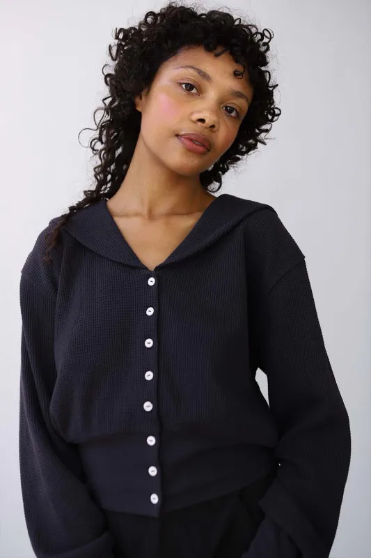 Waffle Sailor Cardigan sold by Noble