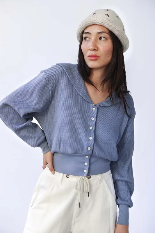 Waffle Sailor Cardigan made by Noble