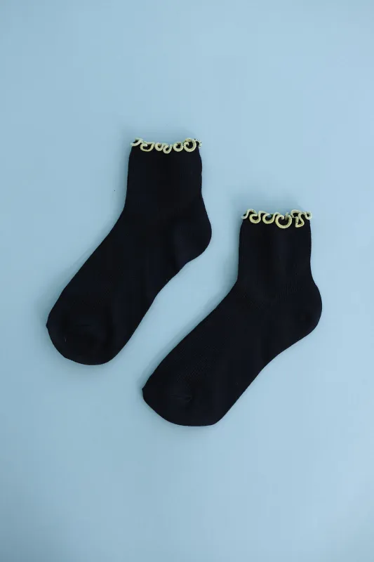Petite Ruffle Modal Sock made by Noble