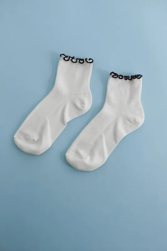 Petite Ruffle Modal Sock made by Noble