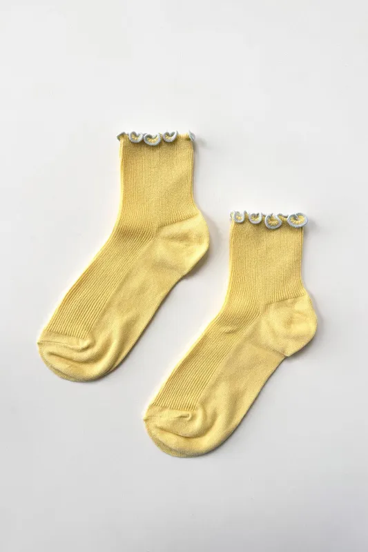 Petite Ruffle Modal Sock made by Noble