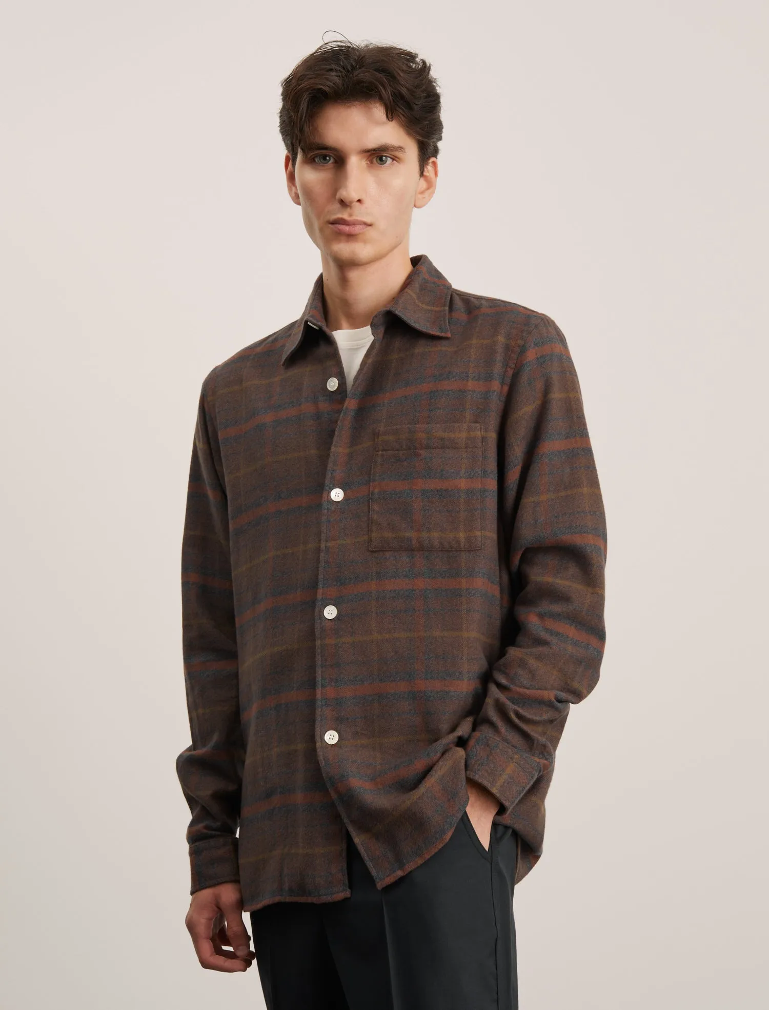 ANOTHER Shirt 4.0, Brown Check sold by ANOTHER ASPECT