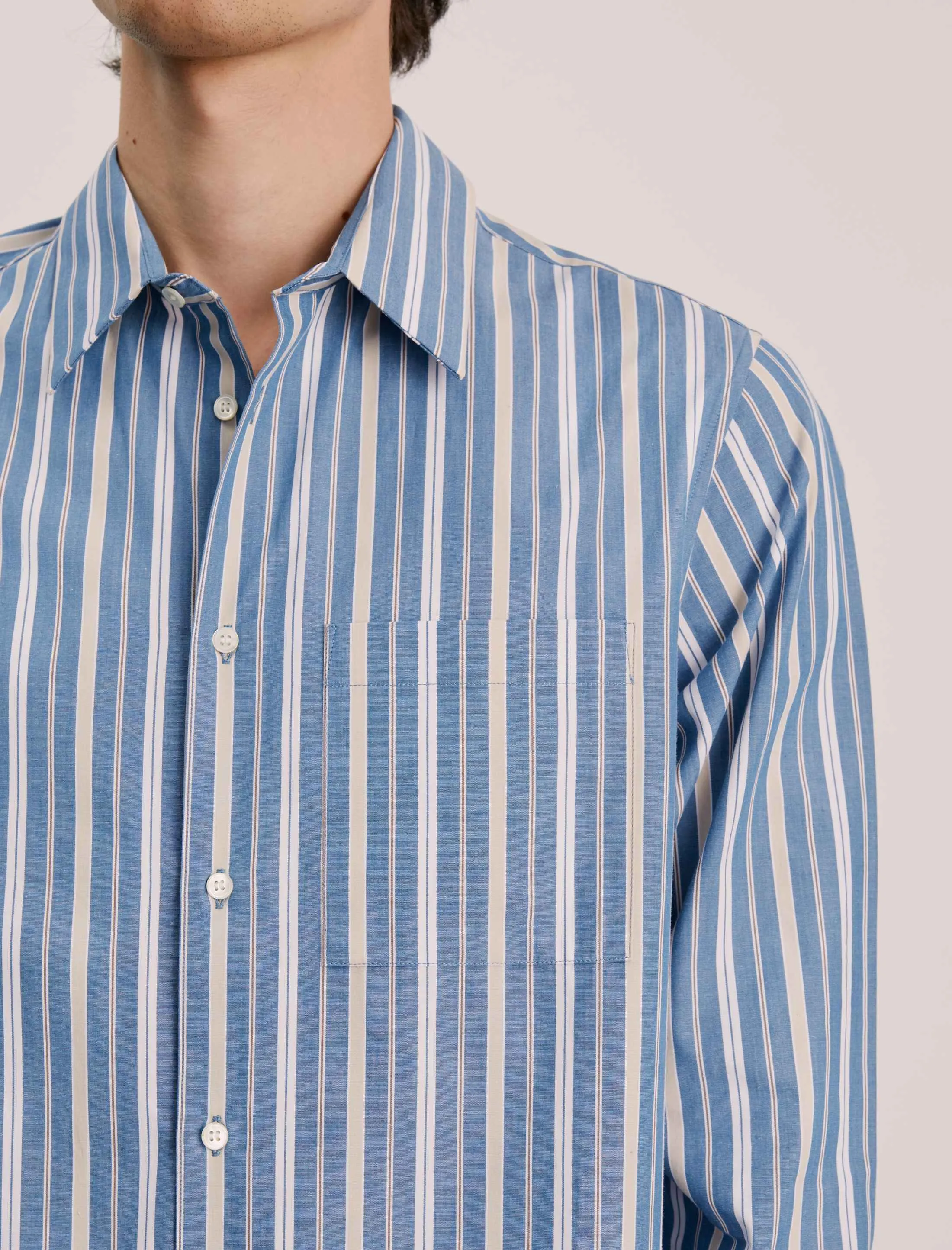 ANOTHER Shirt 3.0, Blue Gold Stripe sold by ANOTHER ASPECT product image thumbnail 4