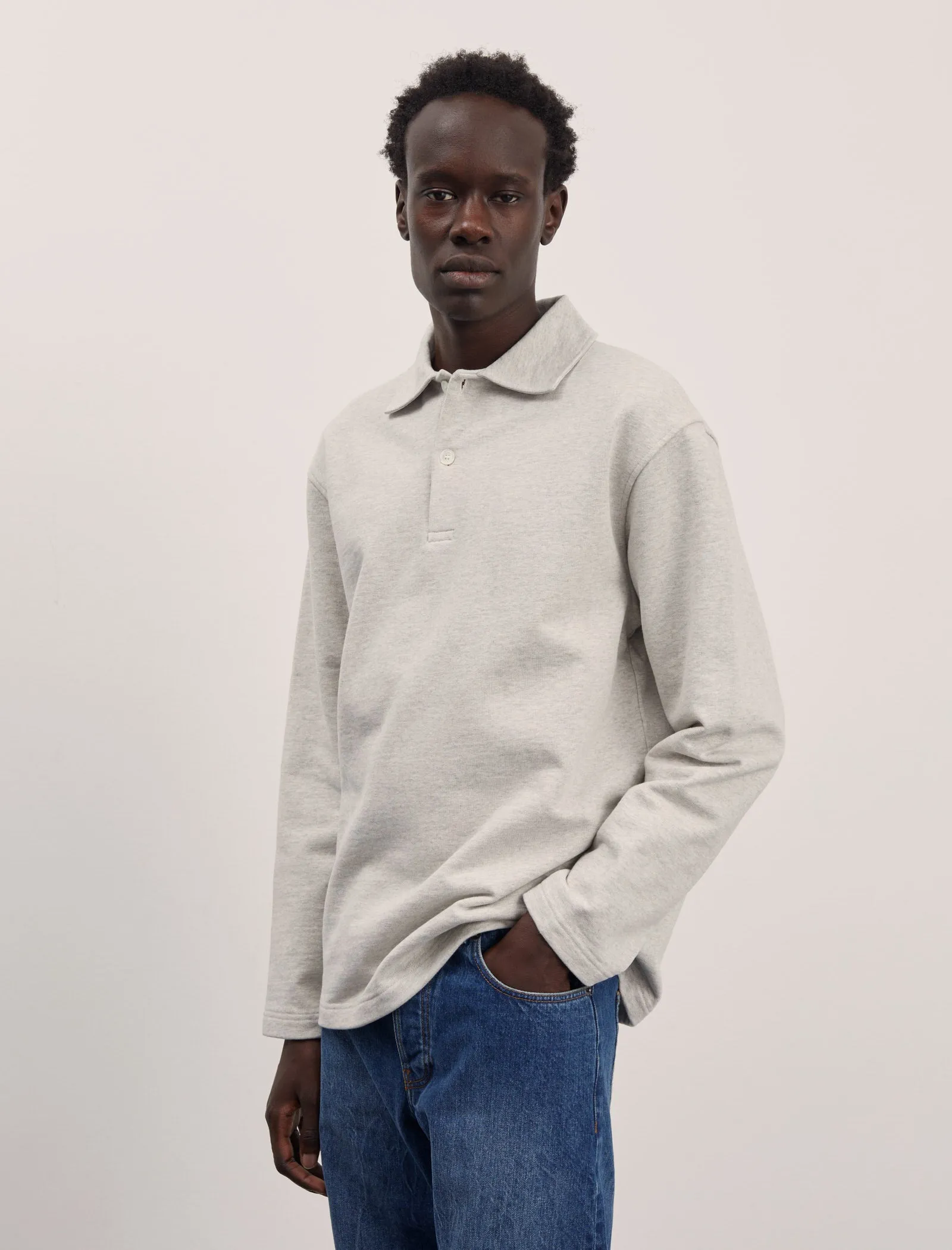 ANOTHER Polo Shirt 1.0, Light Grey Melange sold by ANOTHER ASPECT product image thumbnail 2