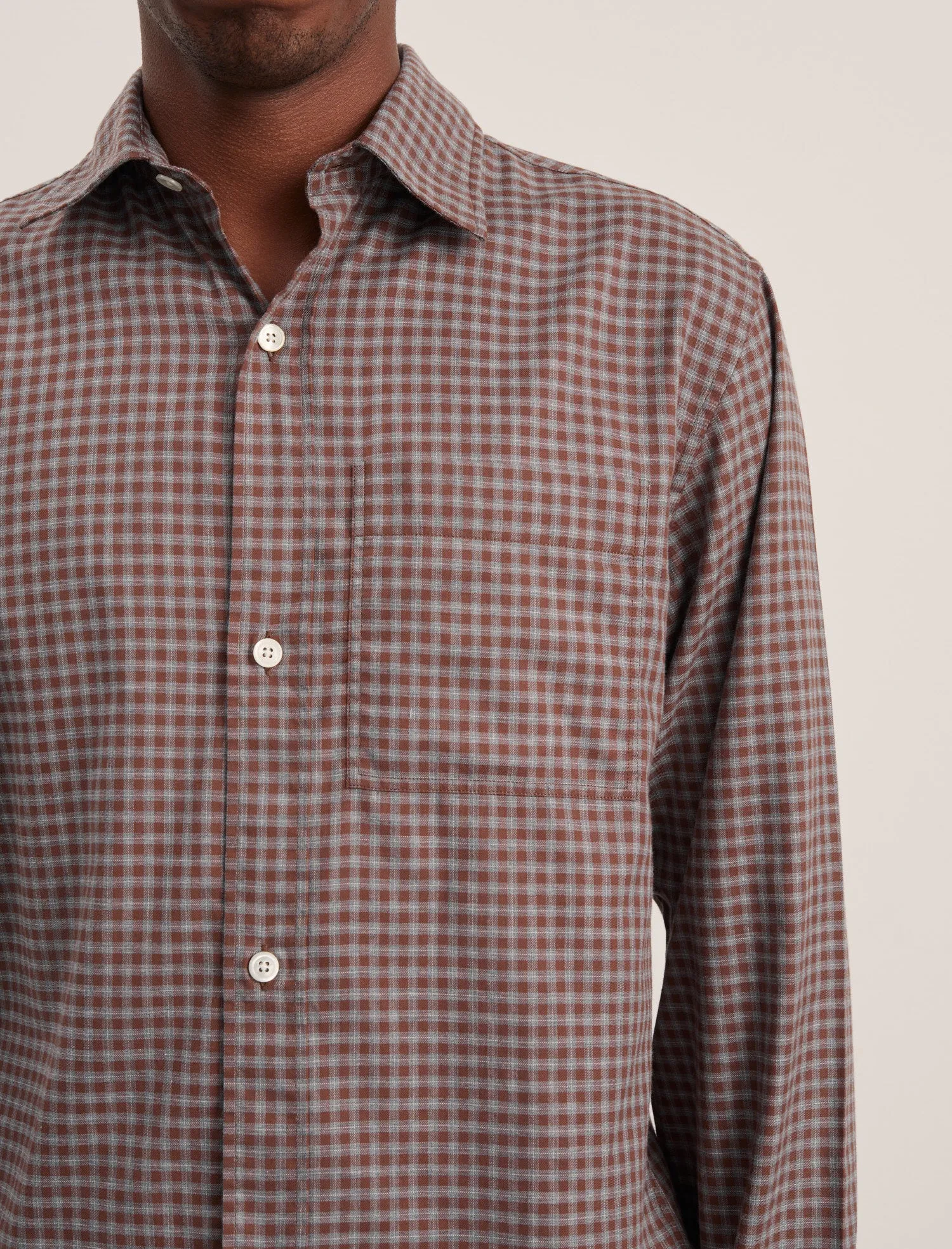 ANOTHER Shirt 4.0, Chestnut Brown Check sold by ANOTHER ASPECT product image thumbnail 4