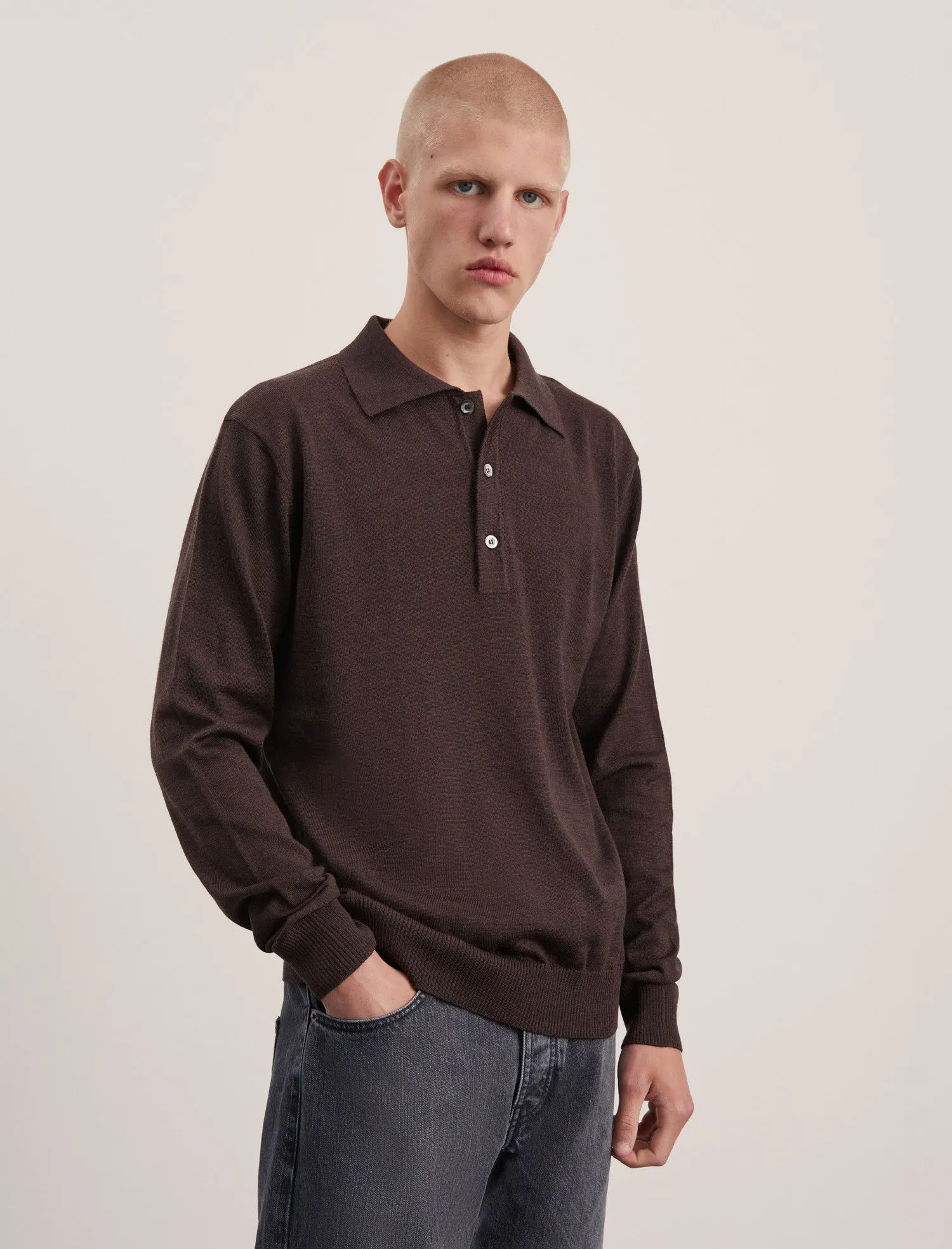 ANOTHER Polo Shirt 2.0, Brown Melange sold by ANOTHER ASPECT product image thumbnail 2