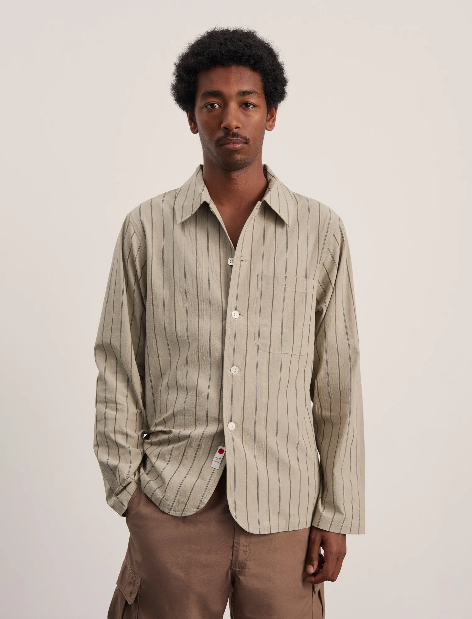 ANOTHER Shirt 2.1 JPN, Khaki Guree Stripe sold by ANOTHER ASPECT product image thumbnail 2