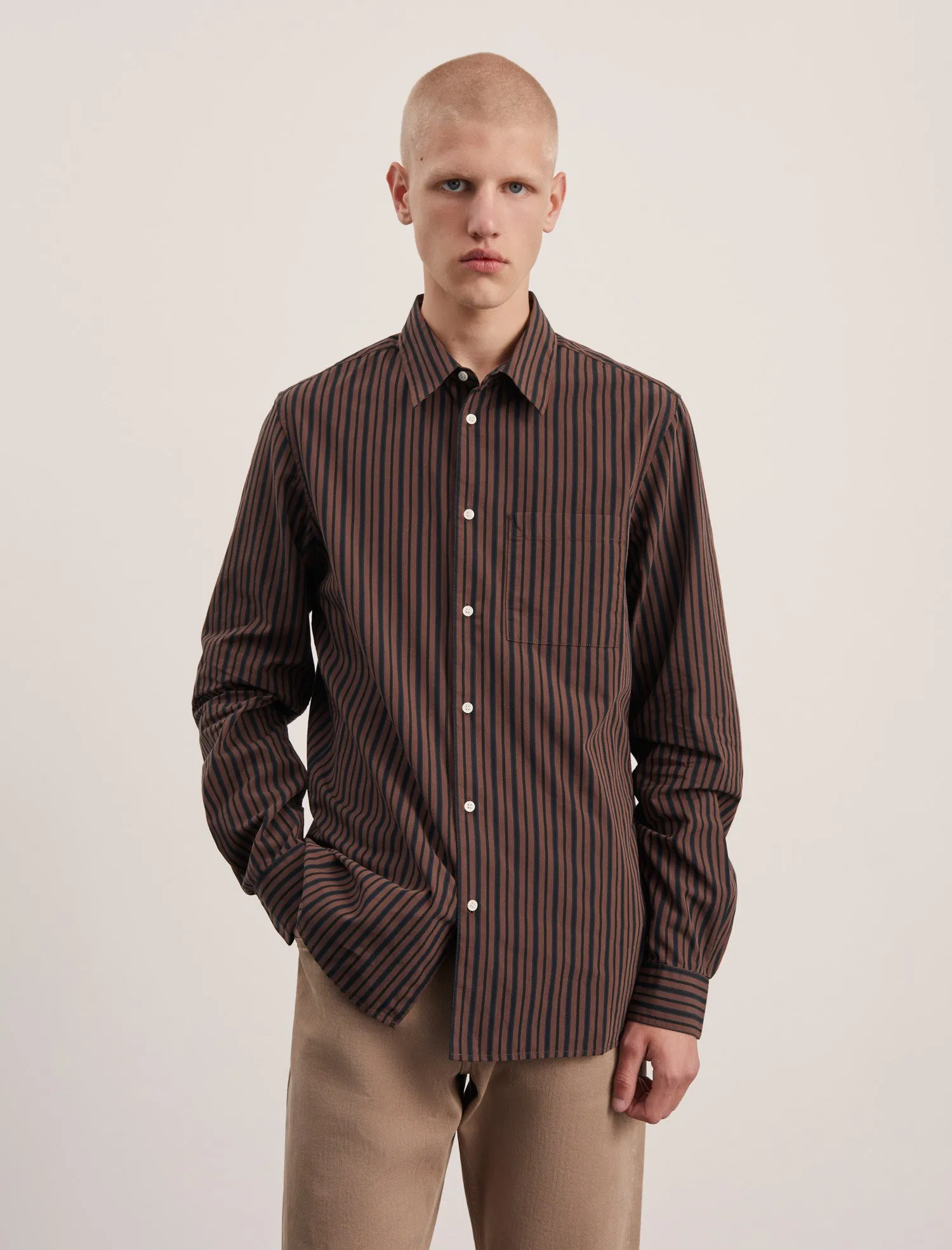 ANOTHER Shirt 3.0, Brown/Black Stripe sold by ANOTHER ASPECT product image thumbnail 2