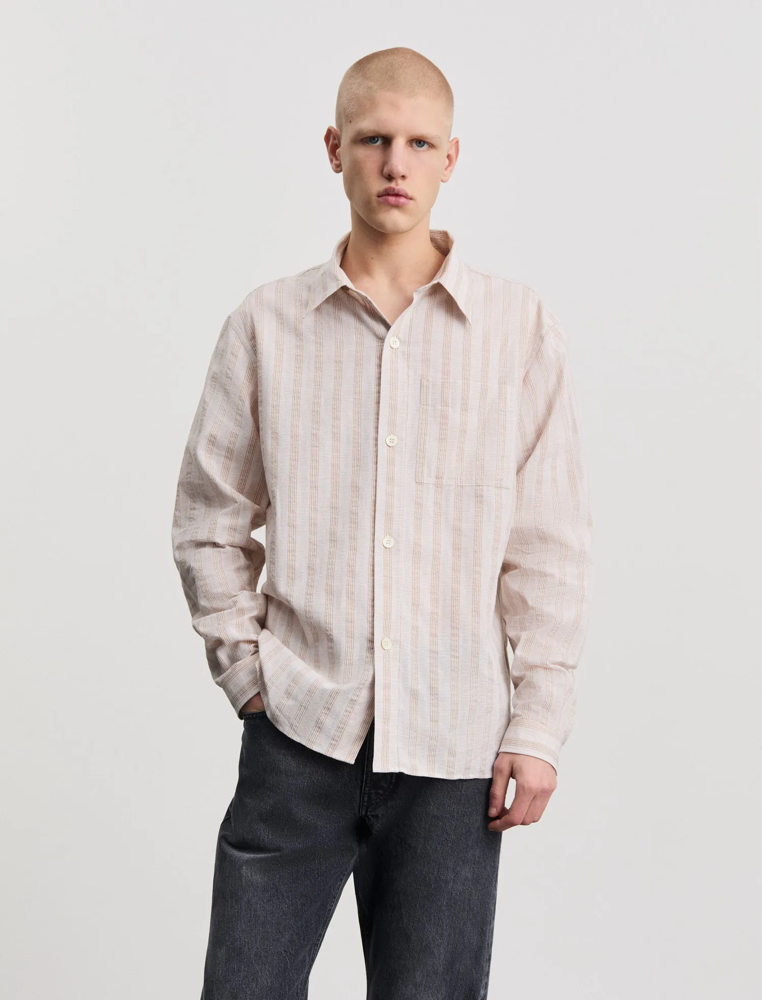 ANOTHER Shirt 4.0, Light Brown Stripe sold by ANOTHER ASPECT product image thumbnail 2