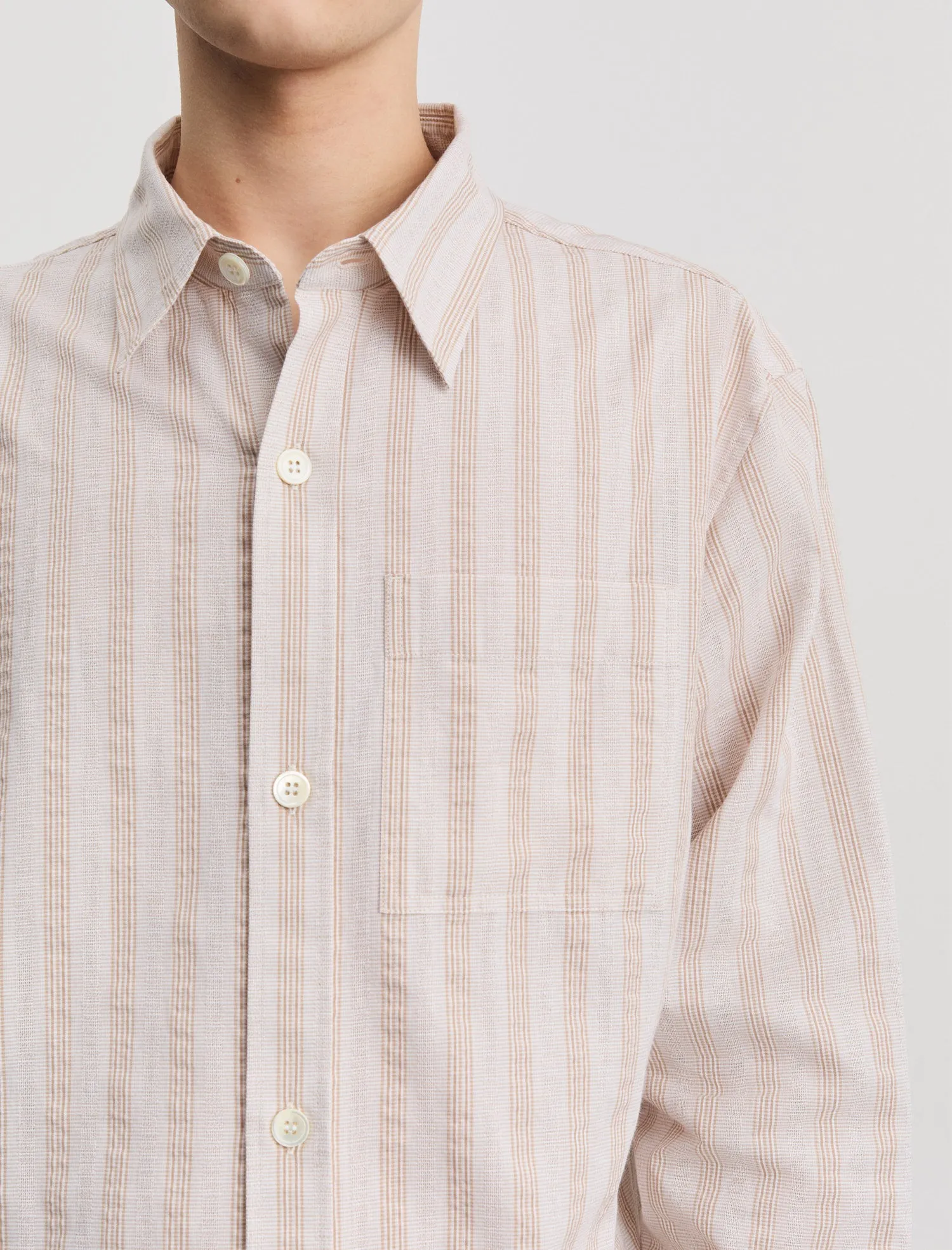 ANOTHER Shirt 4.0, Light Brown Stripe sold by ANOTHER ASPECT product image thumbnail 4