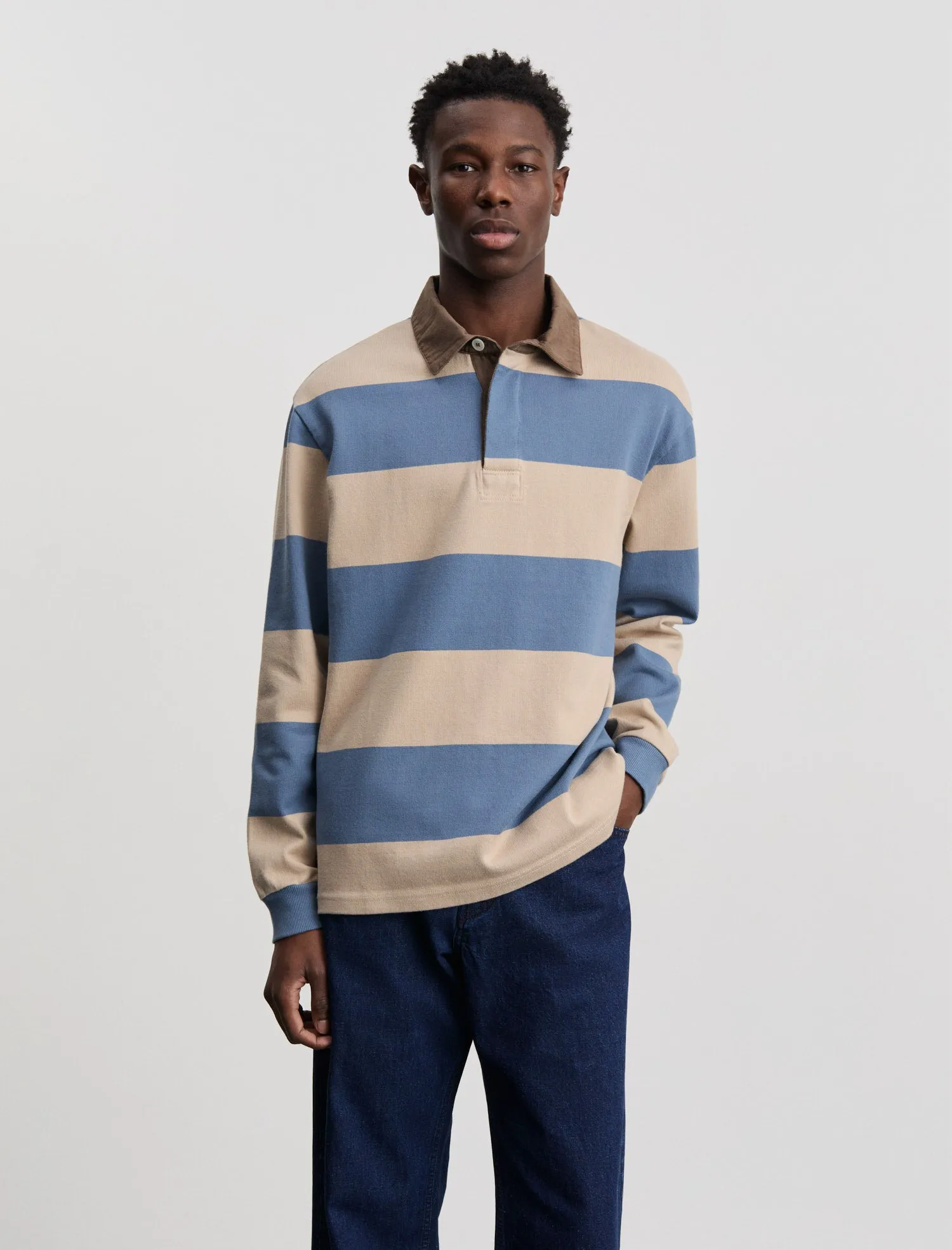 ANOTHER Rugby Polo 1.0, Blue Sand Stripe sold by ANOTHER ASPECT product image thumbnail 2