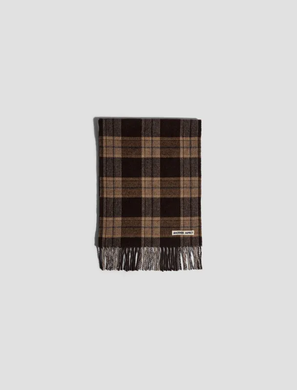 ANOTHER Scarf 1.0, Brown/Navy Check sold by ANOTHER ASPECT