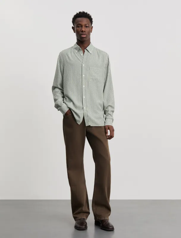 ANOTHER Shirt 1.0, Evergreen/White Stripe sold by ANOTHER ASPECT