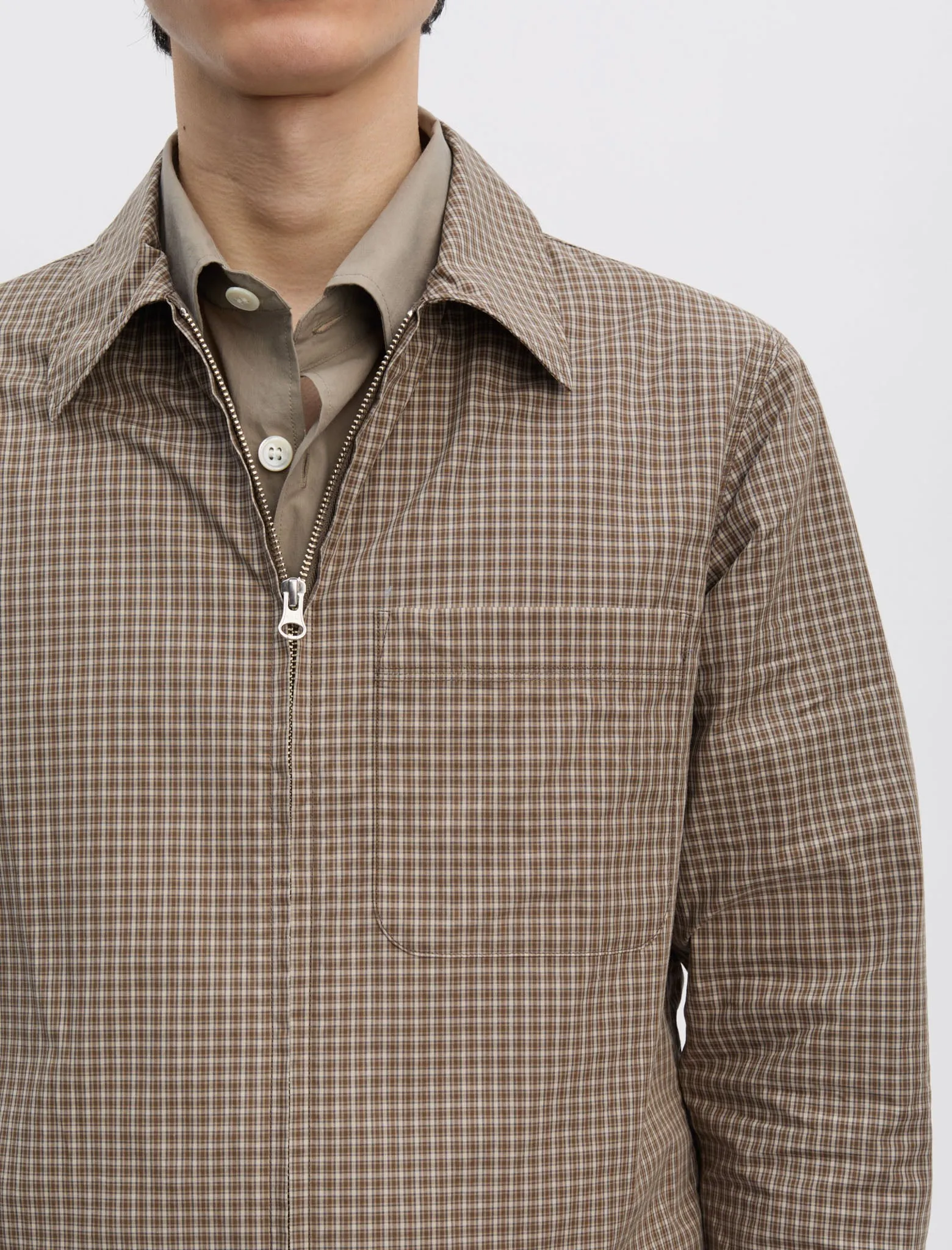 ANOTHER Zip Shirt 1.0 JPN, Khaki/Brown Check sold by ANOTHER ASPECT product image thumbnail 2