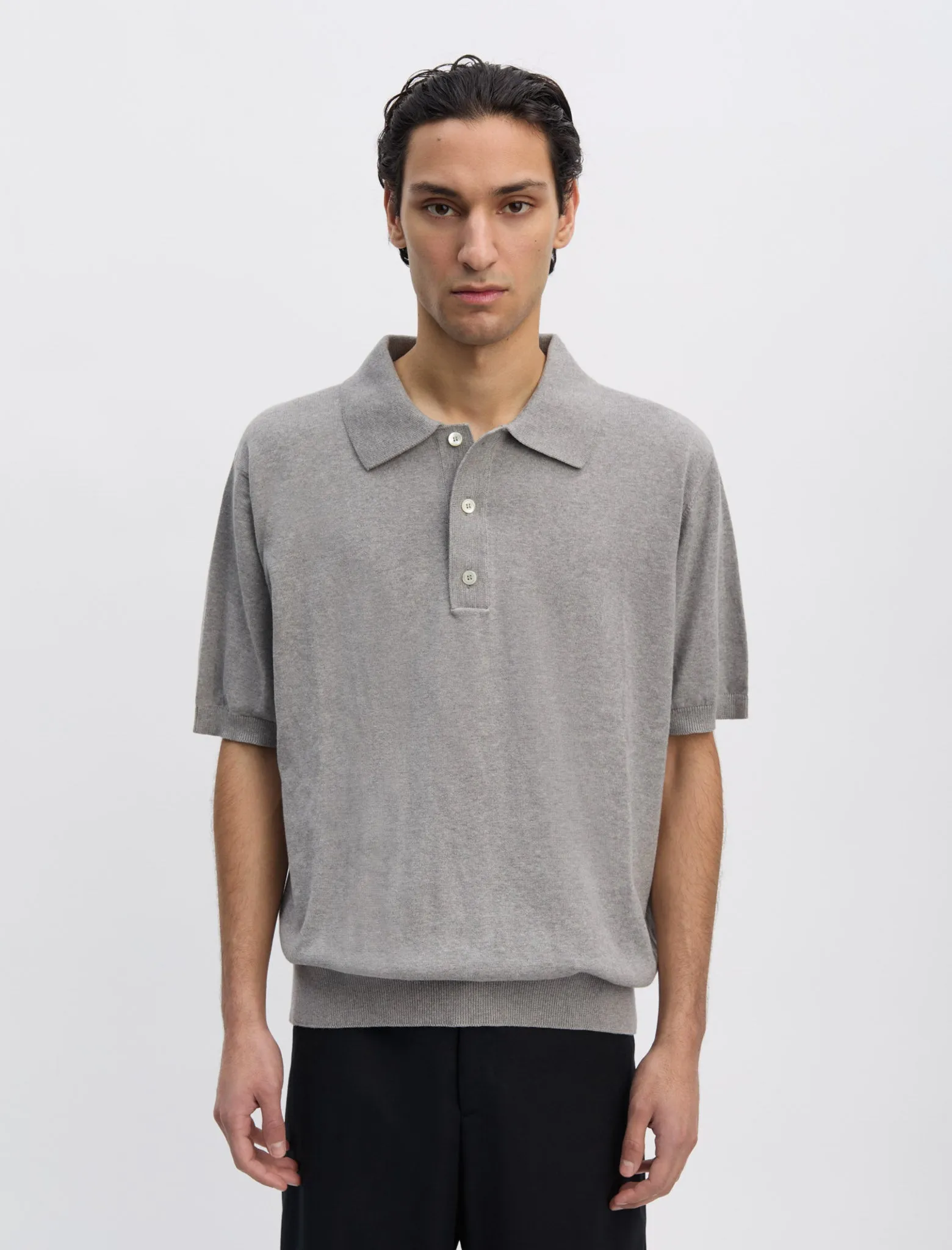 ANOTHER Polo Shirt 3.0, Light Grey Melange sold by ANOTHER ASPECT product image thumbnail 2