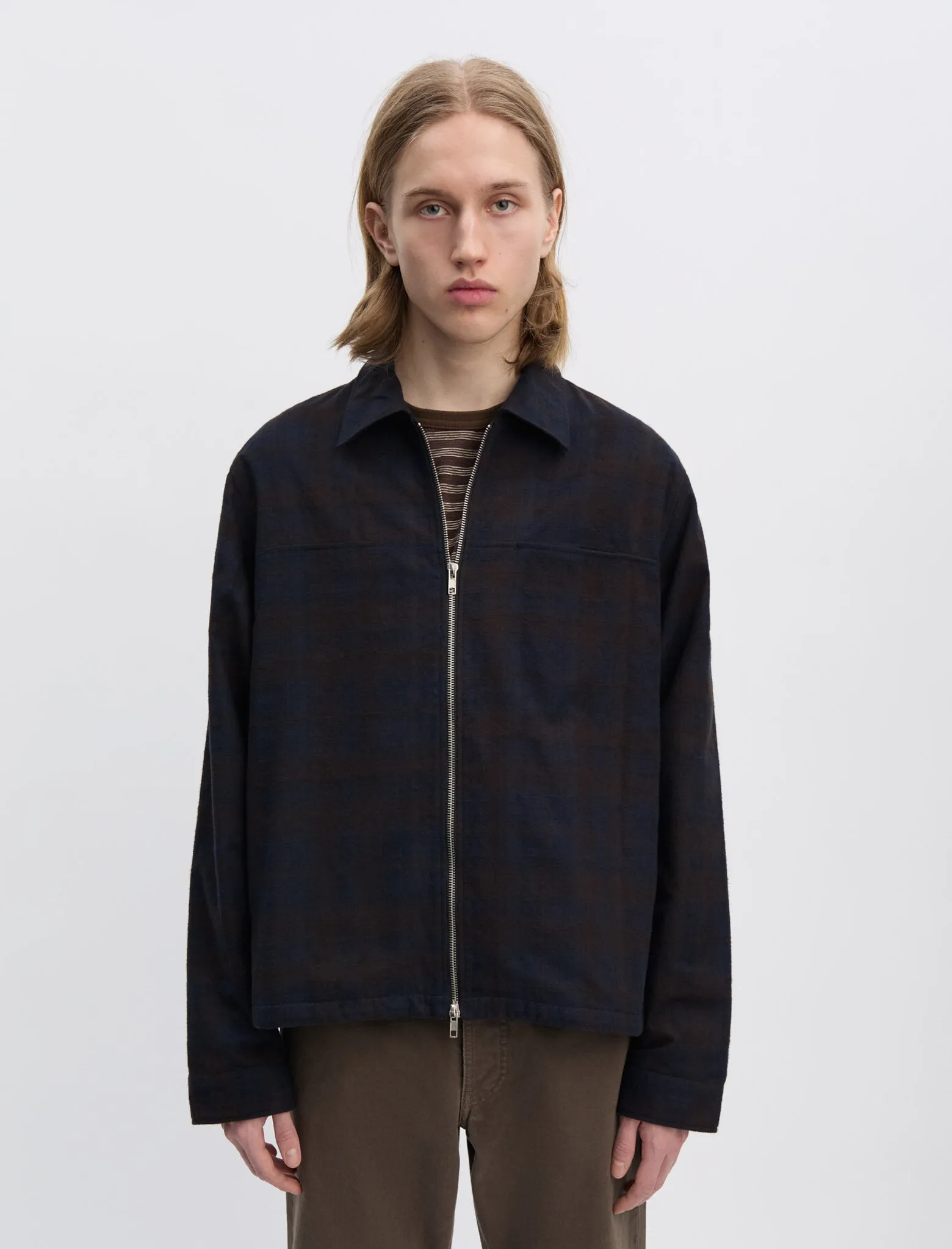 ANOTHER Overshirt 3.0, Navy/Brown Check sold by ANOTHER ASPECT product image thumbnail 3