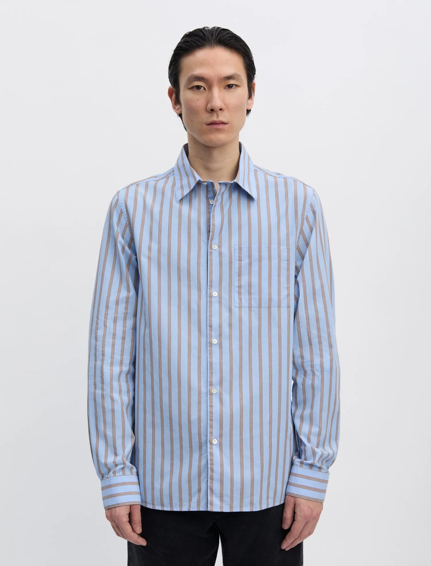 ANOTHER Shirt 3.0, Blue/Brown Stripe sold by ANOTHER ASPECT product image thumbnail 3