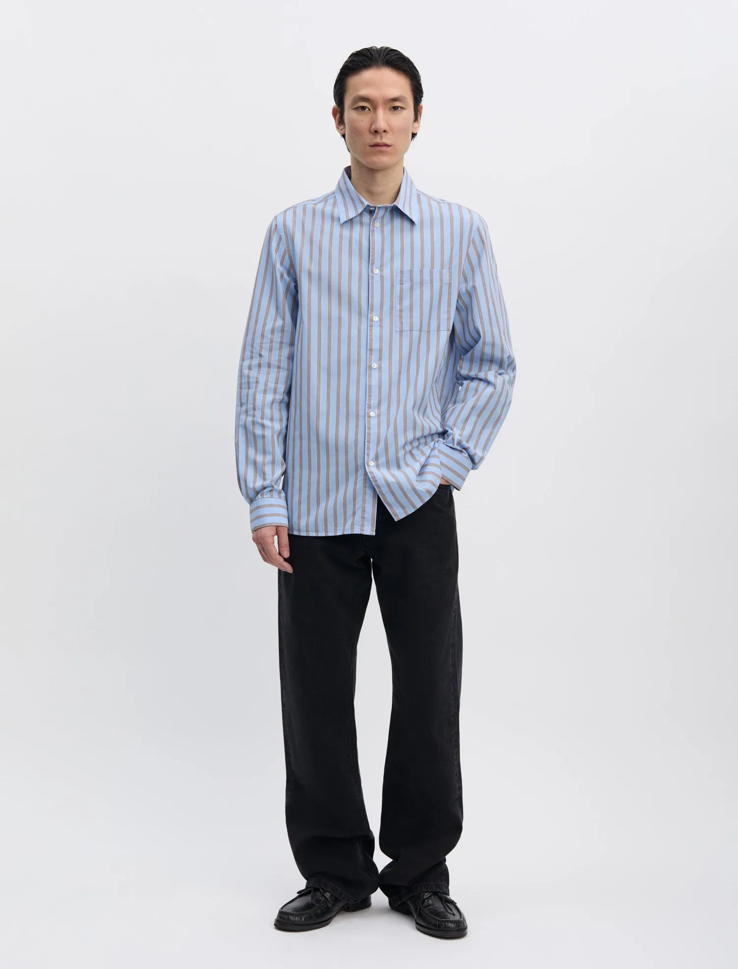 ANOTHER Shirt 3.0, Blue/Brown Stripe sold by ANOTHER ASPECT