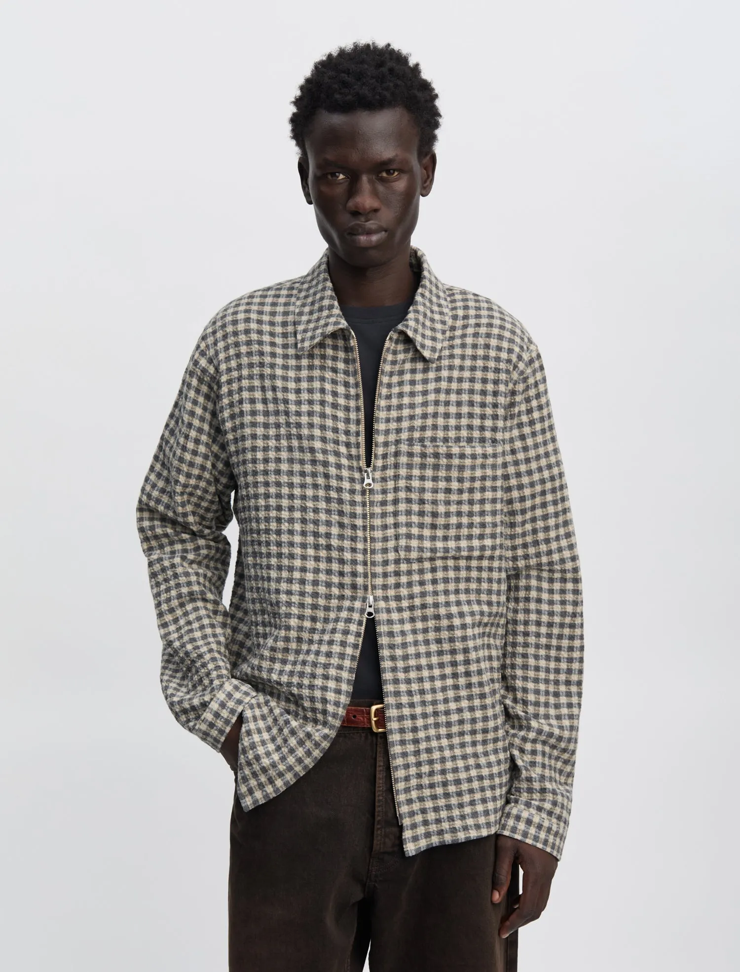 ANOTHER Overshirt 1.0 JPN, Blue/Ecru Check sold by ANOTHER ASPECT product image thumbnail 3