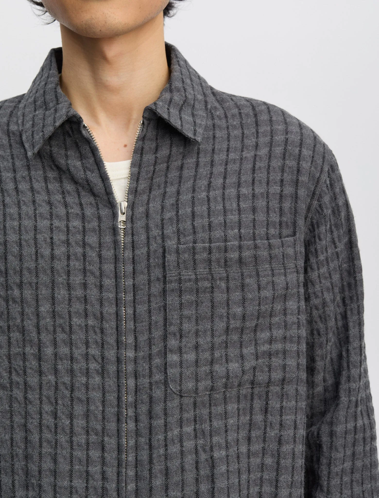 ANOTHER Overshirt 1.0 JPN, Grey/Black Stripe sold by ANOTHER ASPECT product image thumbnail 2