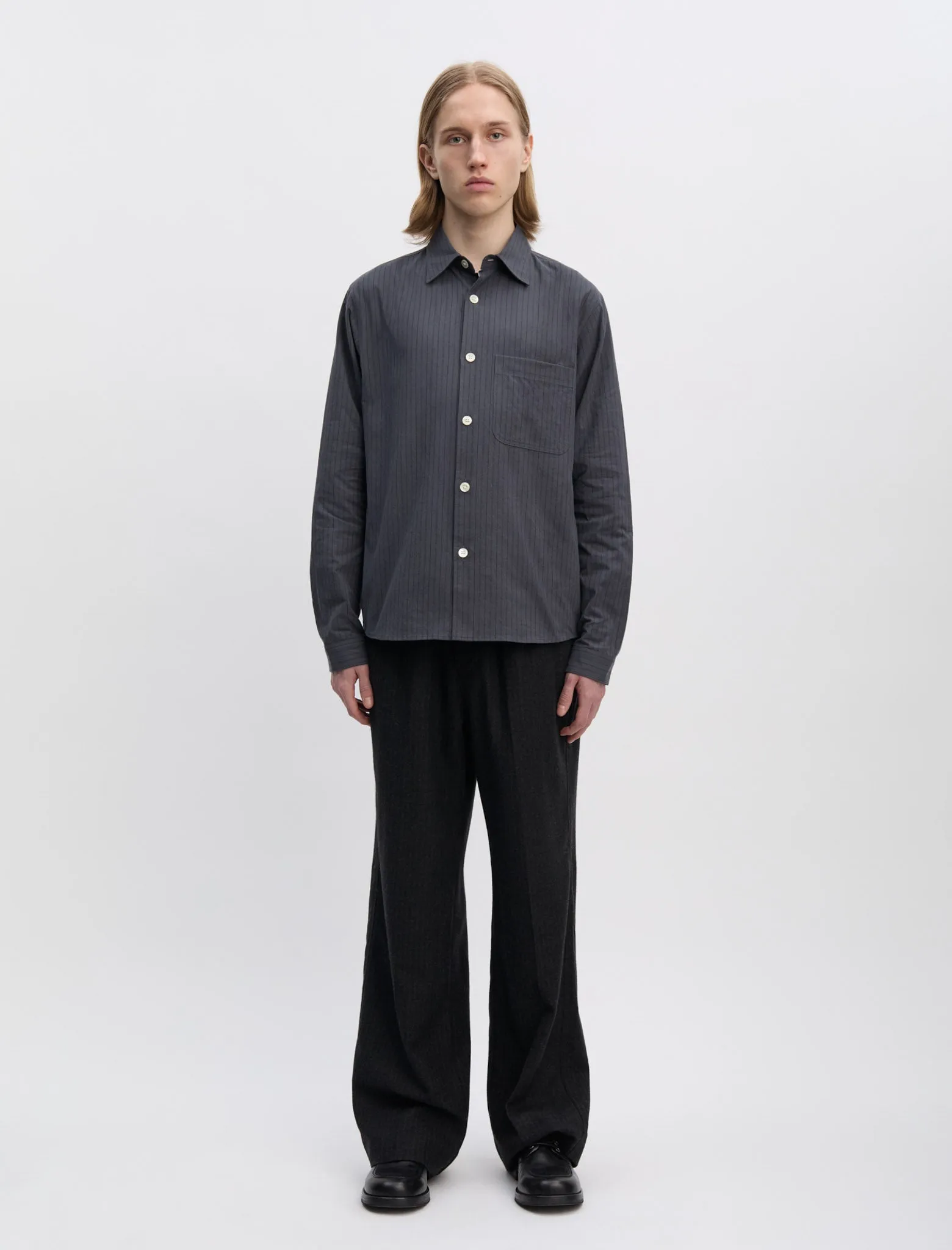 ANOTHER Shirt 4.0 JPN, Small Dark Grey Stripe sold by ANOTHER ASPECT