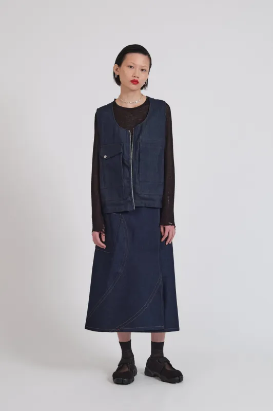 RISE Gilet- Raw Denim sold by ARCS London