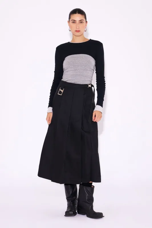 SNACK Skirt - Black Recycled Polyester sold by ARCS London