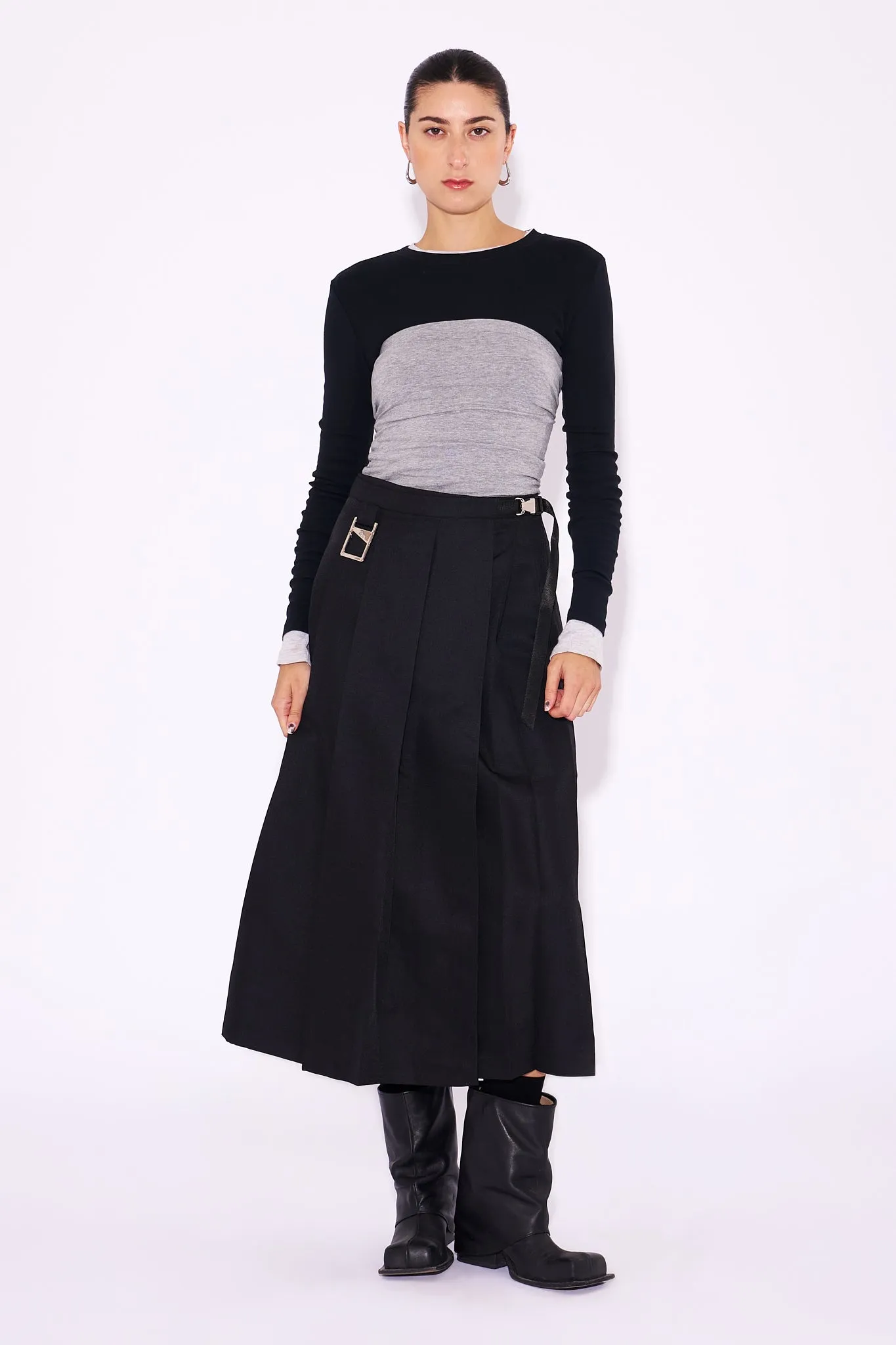 SNACK Skirt - Black Recycled Polyester sold by ARCS London