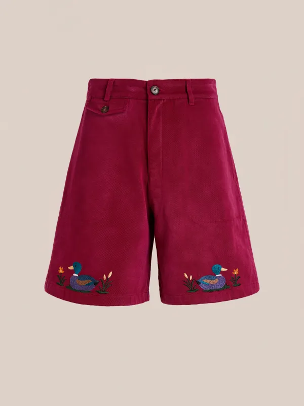 Embroidered Duck Shorts sold by Found