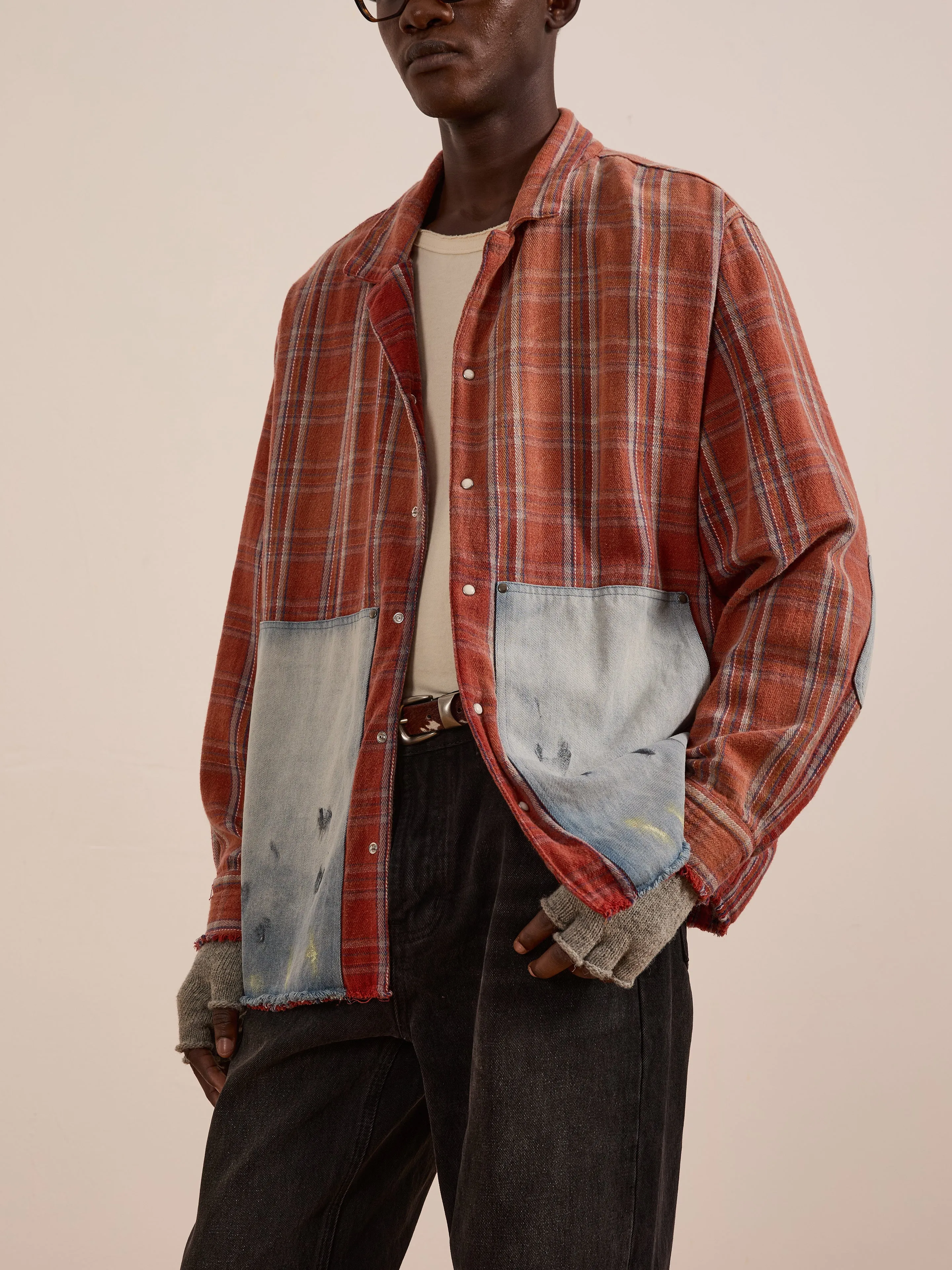 Plaid Denim Shirt sold by Found product image thumbnail 4