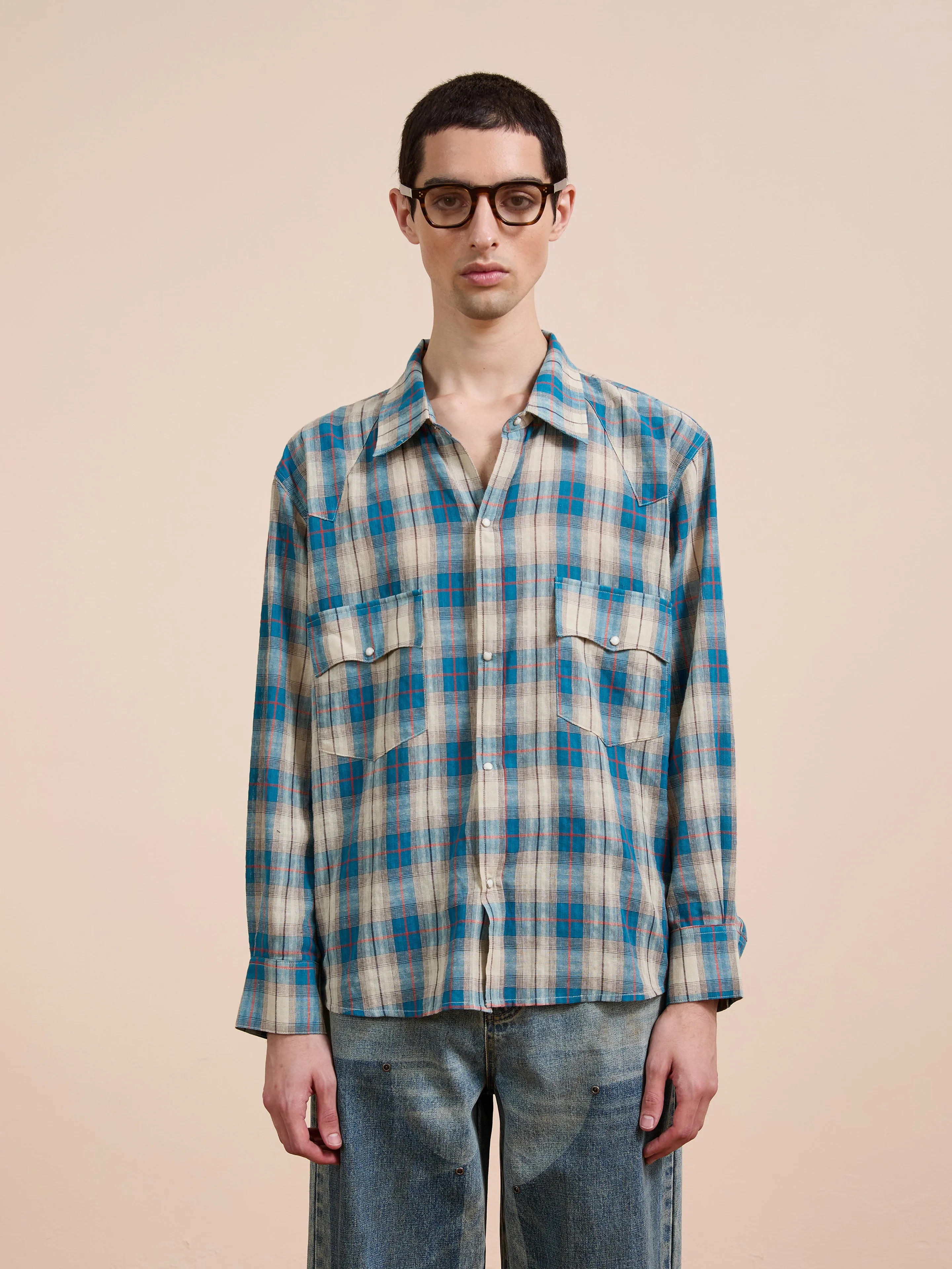 Western Plaid Snap Button Shirt sold by Found