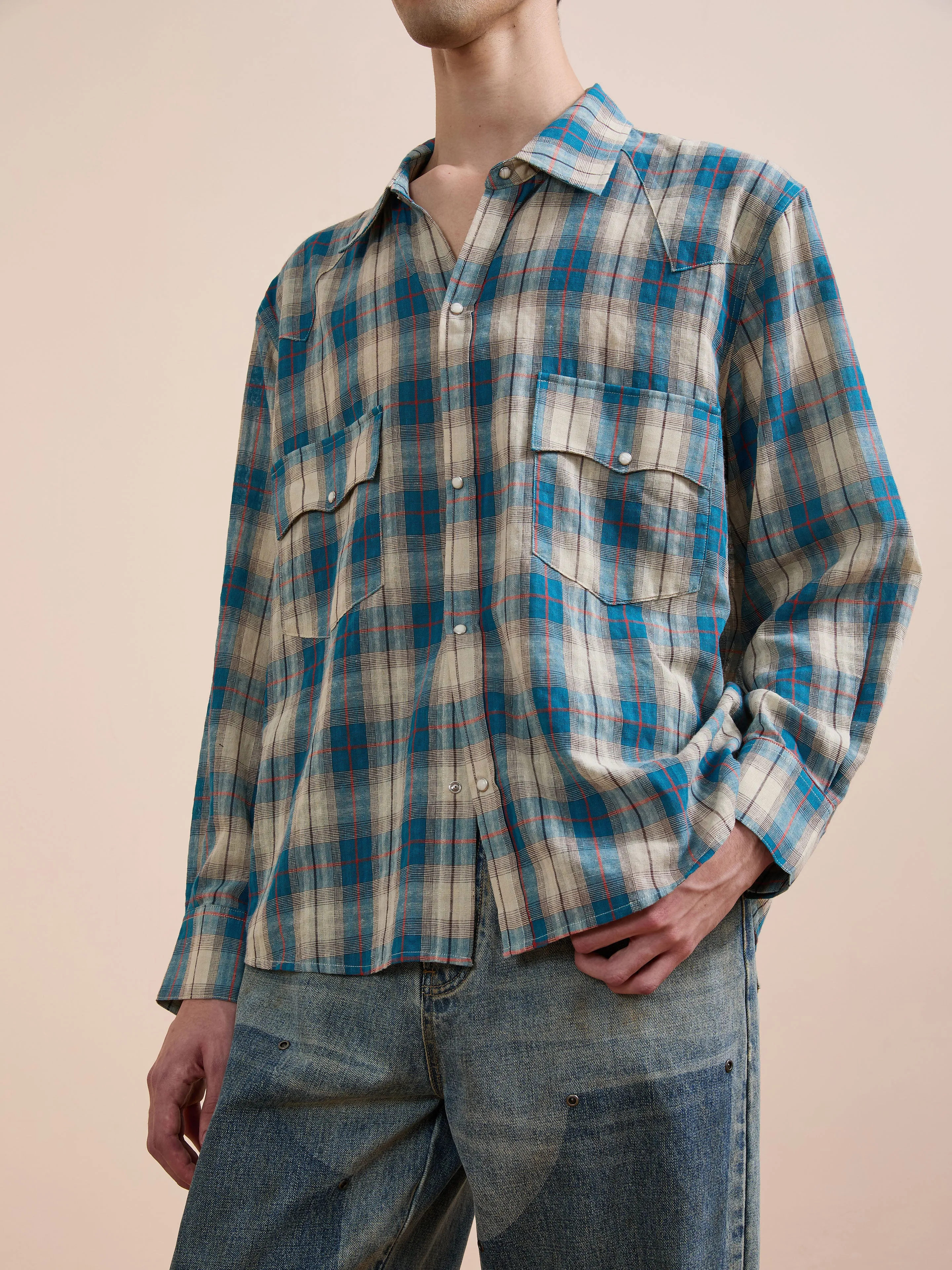 Western Plaid Snap Button Shirt sold by Found product image thumbnail 2